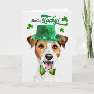 Cartes Pour Fêtes Annuelles Chien Jack Russell Se Sentant Chanceux à la Saint-