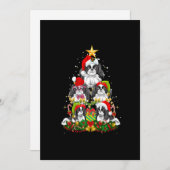 Cartes Pour Fêtes Annuelles Chien japonais Chin lumières de Noël Ornement Arbr (Devant / Derrière)