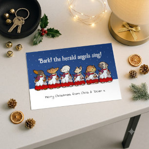 Cartes Pour Fêtes Annuelles Chien jouet drôle Chœur de Noël Teckel Dessin anim