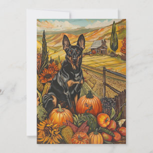Cartes Pour Fêtes Annuelles Chien Kelpie Australien Récolte d'Automne Action d