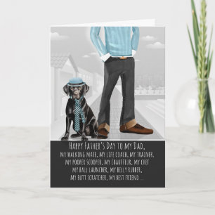 Cartes Pour Fêtes Annuelles Chien Labrador noir et papa pour la fête des pères