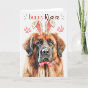 Cartes Pour Fêtes Annuelles Chien Leonberger dans Bunny Oreilles pour Pâques