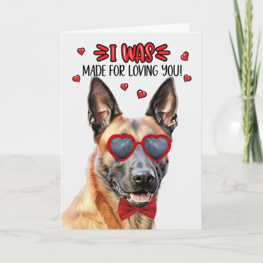 Cartes Pour Fêtes Annuelles Chien Malinois belge fait pour vous aimer Valentin (Devant)