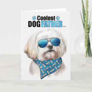 Cartes Pour Fêtes Annuelles Chien maltais Coolest Papa Fête des pères