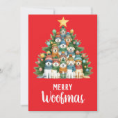 Cartes Pour Fêtes Annuelles Chien Merry Woofmas sapin de Noël (Devant)