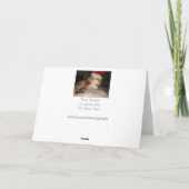 Cartes Pour Fêtes Annuelles Chien mignet akita donnant paw santa chapeau cône (Dos)