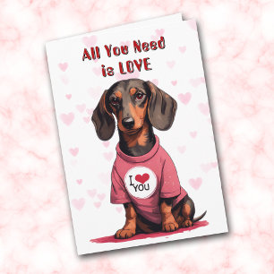 Cartes Pour Fêtes Annuelles Chien mignon Dachshund Tout ce dont vous avez beso