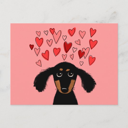 Cartes Pour Fêtes Annuelles Chien mignon de bande dessinée de teckel avec des (Devant)