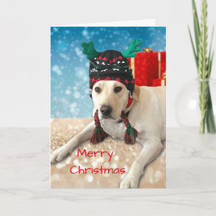 Cartes Pour Fêtes Annuelles Chien mignon de Labrador de Joyeux Noël avec le