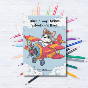 Cartes Pour Fêtes Annuelles Chien mignon et avion dans les nuages Enfants Sain