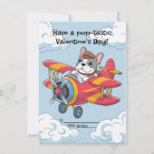Cartes Pour Fêtes Annuelles Chien mignon et avion dans les nuages Enfants Sain (Devant)
