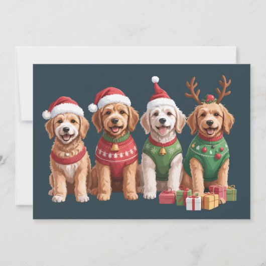 Cartes Pour Fêtes Annuelles Chien Noël Goldendoodle Noël Amateur de Chien (Devant)
