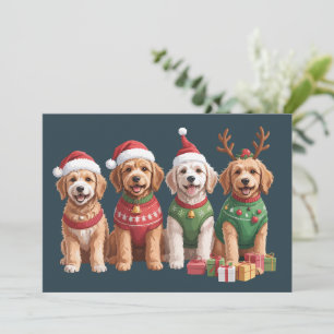 Cartes Pour Fêtes Annuelles Chien Noël Goldendoodle Noël Amoureux des Chiens