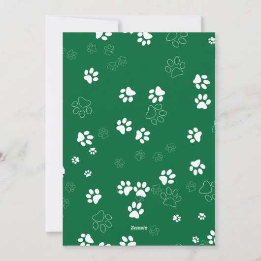 Cartes Pour Fêtes Annuelles Chien Paw Christmas Tree | Fer Noël (Dos)