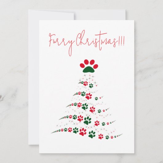 Cartes Pour Fêtes Annuelles Chien Paw Christmas Tree | Fer Noël (Devant)