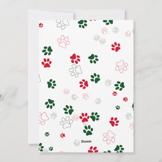 Cartes Pour Fêtes Annuelles Chien Paw Christmas Tree | Fer Noël (Dos)