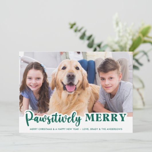 Cartes Pour Fêtes Annuelles Chien Pawsively Joyeux mignon Photo personnalisée  (Debout devant)