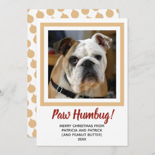 Cartes Pour Fêtes Annuelles Chien Photo Noël Bah Humbug Pale Gold Pet