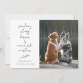Cartes Pour Fêtes Annuelles Chien photo Sloppy Kisses Christmas Holiday Card (Devant)