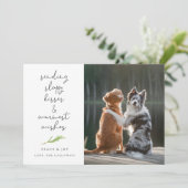 Cartes Pour Fêtes Annuelles Chien photo Sloppy Kisses Christmas Holiday Card (Debout devant)