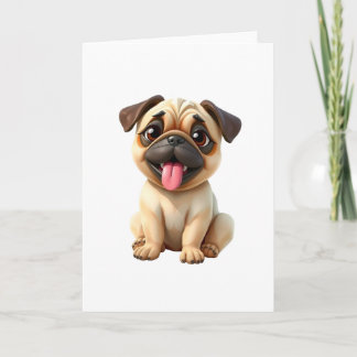 Cartes Pour Fêtes Annuelles Chien Pug mignon