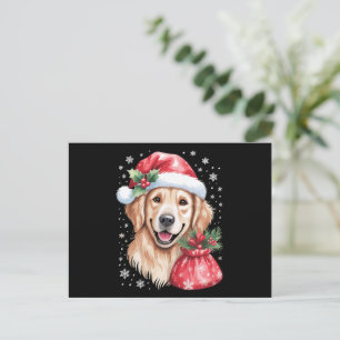 Cartes Pour Fêtes Annuelles Chien Retriever Doré Fête de Noël Lumière Party