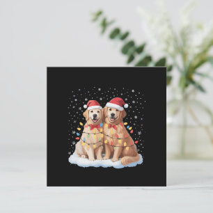 Cartes Pour Fêtes Annuelles Chien Retriever doré Noël Chapeau de Père Noël Ren