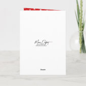 Cartes Pour Fêtes Annuelles Chien Samoyé de Noël sur une chaise rouge (Dos)