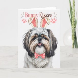 Cartes Pour Fêtes Annuelles Chien Shih Tzu en Oreilles de Lapin pour Pâques