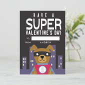 Cartes Pour Fêtes Annuelles Chien Super-héros Saint-Valentin de la classe (Debout devant)