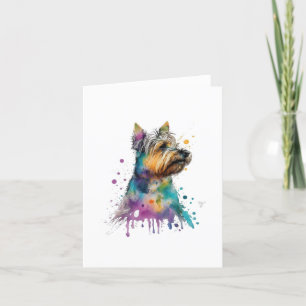 Cartes Pour Fêtes Annuelles Chien Terrier Australien En Aquarelle Et Stylo