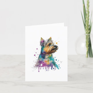 Cartes Pour Fêtes Annuelles Chien Terrier Australien En Aquarelle Et Stylo