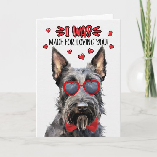 Cartes Pour Fêtes Annuelles Chien Terrier écossais fait pour vous aimer Valent (Devant)