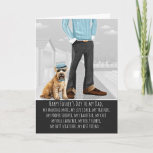 Cartes Pour Fêtes Annuelles Chien Terrier Wheaten et Papa Drôle Fête des Pères