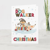 Cartes Pour Fêtes Annuelles Chien Walker sur Noël Wiener Chien et chat (Devant)
