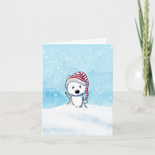 Cartes Pour Fêtes Annuelles Chien Westie Terrier Hiver (Devant)