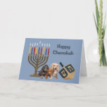 Cartes Pour Fêtes Annuelles Chienne de Chanukah Card Menorah Dreidel2<br><div class="desc">Remembering family and friends during the Chanukah season is a wonderful way to keep in touch with the people you love and care about. J'ai fait un created these dog Chanukah cards with love and care and I am sure anyone who loves dogs will be delighted to receive them. You...</div>