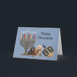 Cartes Pour Fêtes Annuelles Chienne de Chanukah Card Menorah Dreidel2<br><div class="desc">Remembering family and friends during the Chanukah season is a wonderful way to keep in touch with the people you love and care about. J'ai fait un created these dog Chanukah cards with love and care and I am sure anyone who loves dogs will be delighted to receive them. You...</div>