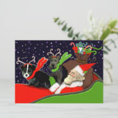 Cartes Pour Fêtes Annuelles Chiens amusants Noël (Debout devant)