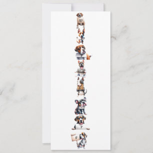 Cartes Pour Fêtes Annuelles Chiens amusants sur mesure avec des signes Compte