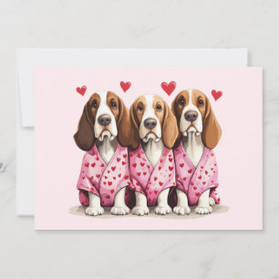 Cartes Pour Fêtes Annuelles Chiens Basset Hound pour la Saint-Valentin
