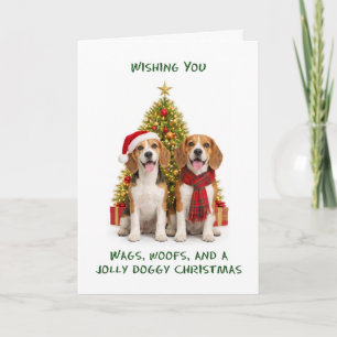 Cartes Pour Fêtes Annuelles Chiens Beagles Noël