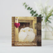 CARTES POUR FÊTES ANNUELLES CHIENS BLANCS DANS WINDOW VALENTINE DAME MONOGRAM, (Debout devant)