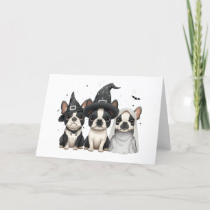 Cartes Pour Fêtes Annuelles Chiens Boston Terrier Halloween