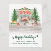 Cartes Pour Fêtes Annuelles Chiens Chats Chiens Chiens Chatons Animaux de Noël (Devant)