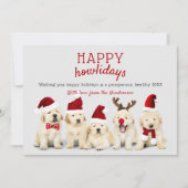 Cartes Pour Fêtes Annuelles Chiens cochons "Joyeux howlidays" Noël (Devant)