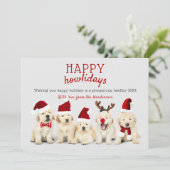 Cartes Pour Fêtes Annuelles Chiens cochons "Joyeux howlidays" Noël (Debout devant)