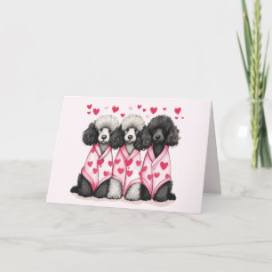 Cartes Pour Fêtes Annuelles Chiens de caniche de la Saint-Valentin