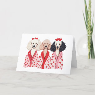 Cartes Pour Fêtes Annuelles Chiens de caniche de la Saint-Valentin