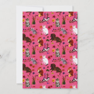 Cartes Pour Fêtes Annuelles Chiens de chats de compagnie vintage Fête de jardi